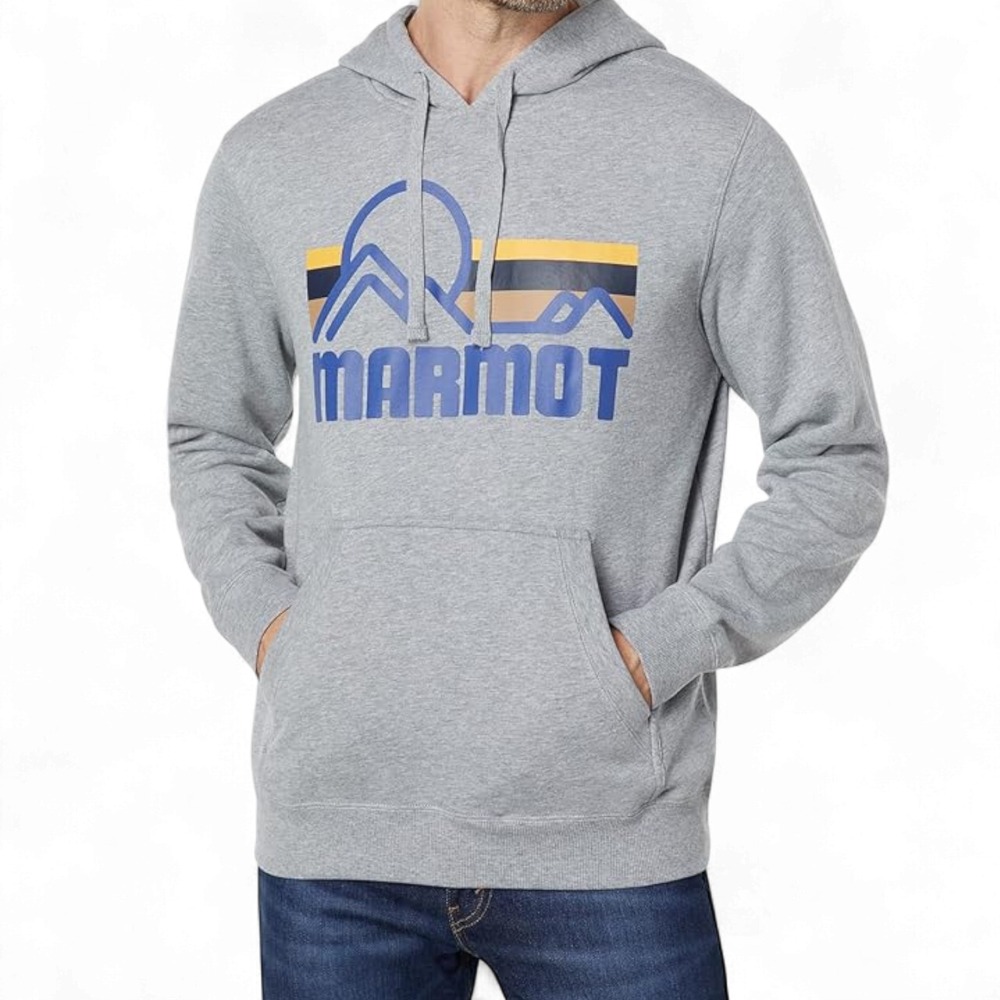 Marmot Men's Coastal Hoody – 3X-Large Big Tall, Grey Heather, Graphic Hoodie
